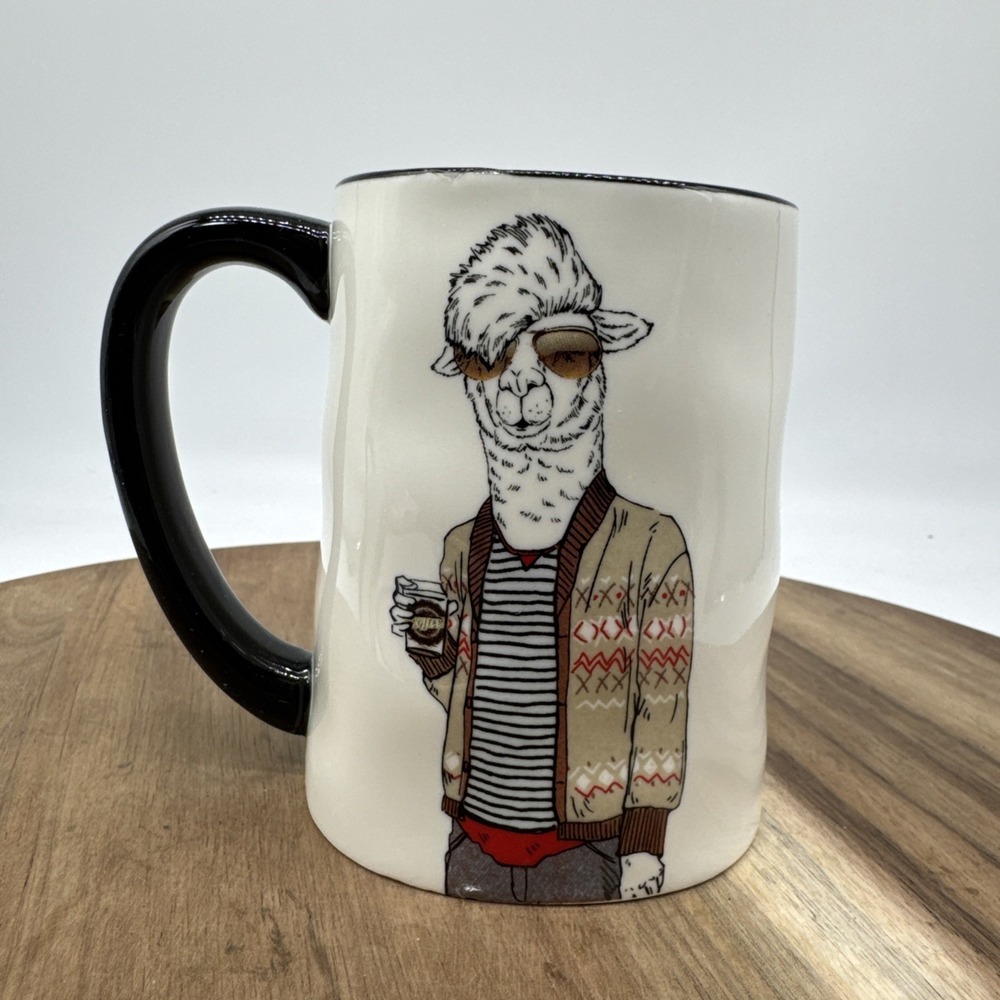 Signature Housewares Hipster‎ Llama Coffee Mug Retro Cool Anthropomorphic EUC